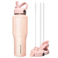 SENDESTAR 40oz Stainless Steel Water Bottle(Cold for 48 Hrs, Hot for 24 Hrs),Double Wall Vacuum Insulated Bottle with Straw Lid, Spout Lid and Flex Cap, Fit in Any Car Cup Holder
