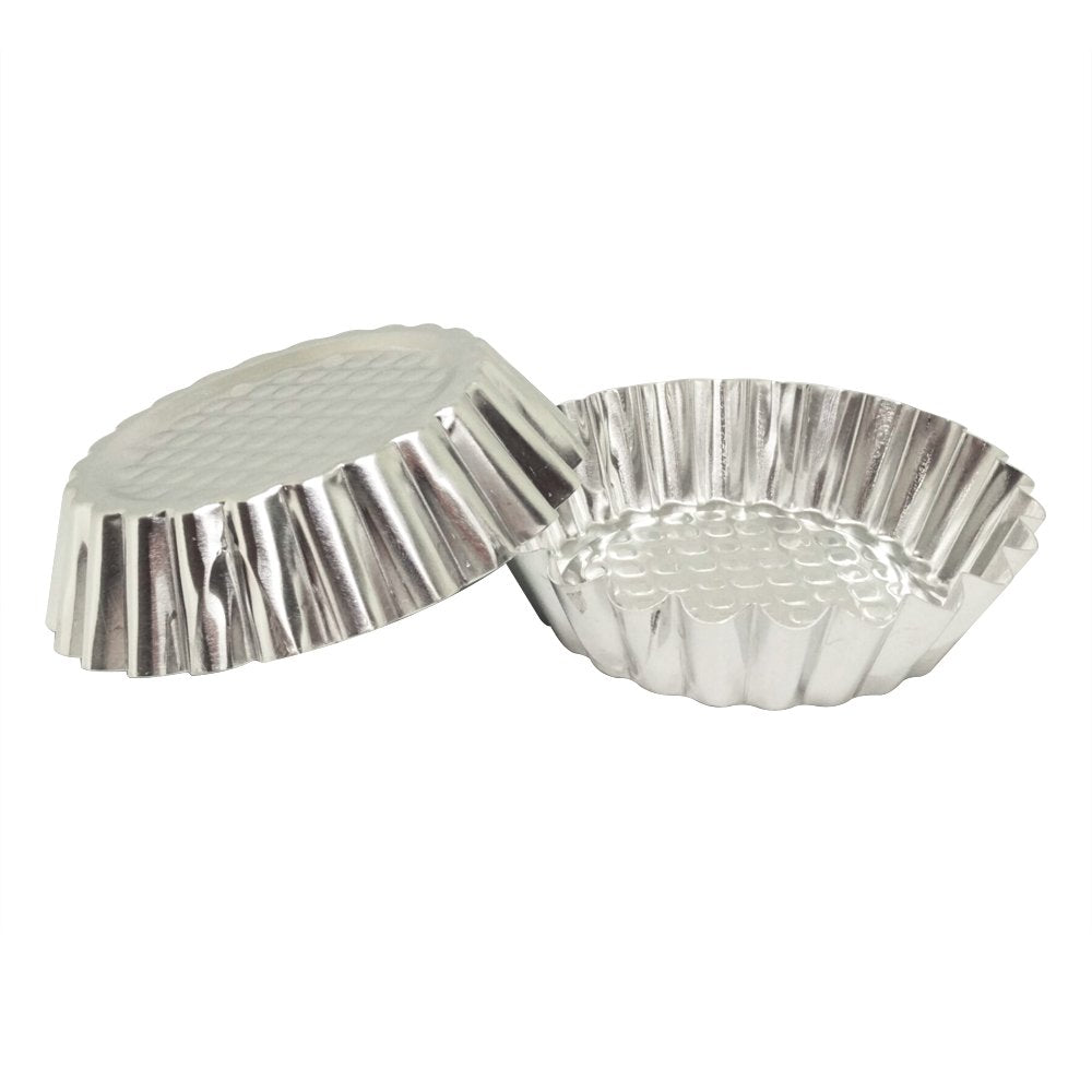 MYStar Set of 20, 3-3/4" Fluted Design Round Shape Non-stick Aluminum Tart Mold, Mini Pie Tin, Tartlet Pan