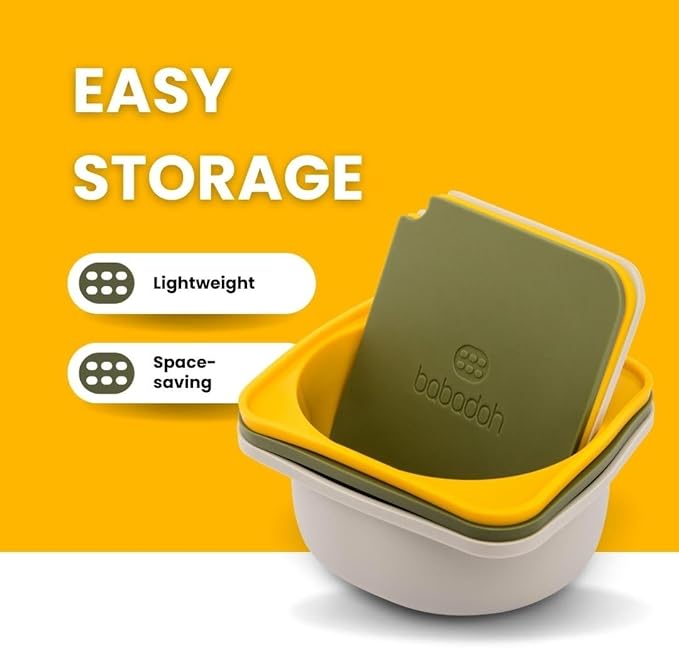 Babadoh Pizza Making Accessories | Pizza Dough Proofing Containers with Lids | Set of 3 | Multi Yellow (1 Dough, 1 Olive, 1 Yellow) | Original Size (make 12" Pizzas)