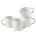 HASENSE Ceramic Espresso Cups Set, 4 Pack White Coffee Cups, Mini Latte Cappuccino Cups with Handle, Stackable Thick Porcelain Demitasse Cups, Suit for Espresso Machine and Coffee Maker, White