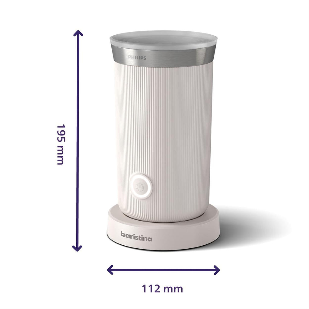 Philips Baristina Milk Frother - Foam milk perfectly. Hot and Cold. Dairy and Non-Dairy. Easy to Clean. for Philips Baristina Espresso Machines. Milky White (BAR311/00)