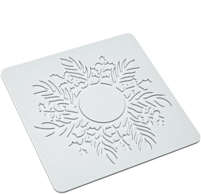 mostsom Silicone Mold 3D Hollow Out Lace Mold Lace Cake Silicone Baking Mold Wreath Design Flower and Leave Lace Mat Fondant Decorating Tool (L_ Flower Wreath)