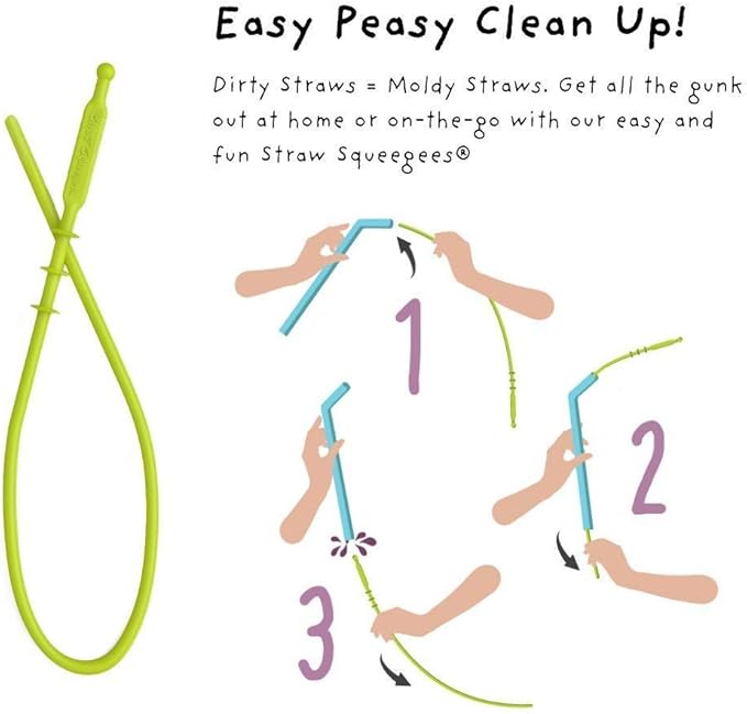 Premium Reusable Silicone Drinking Straws + Patented Straw Squeegee - 9” Long With Curved Bend for 20/30/32oz Tumblers - Neutral Pastel Colors, BPA Free, Flexible, Bendy
