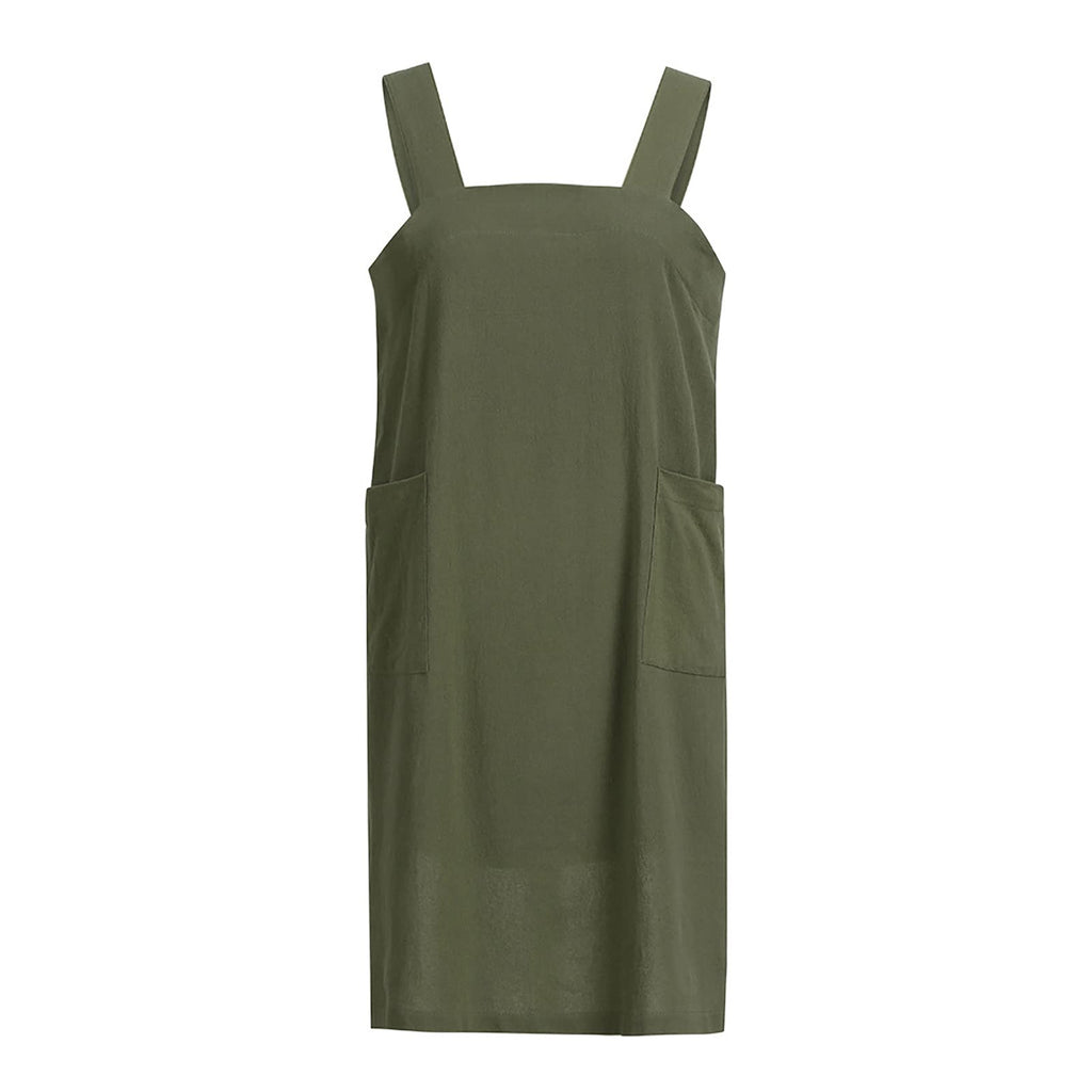 ZQFFB Pinafore Cross Back Apron for Women with Pockets