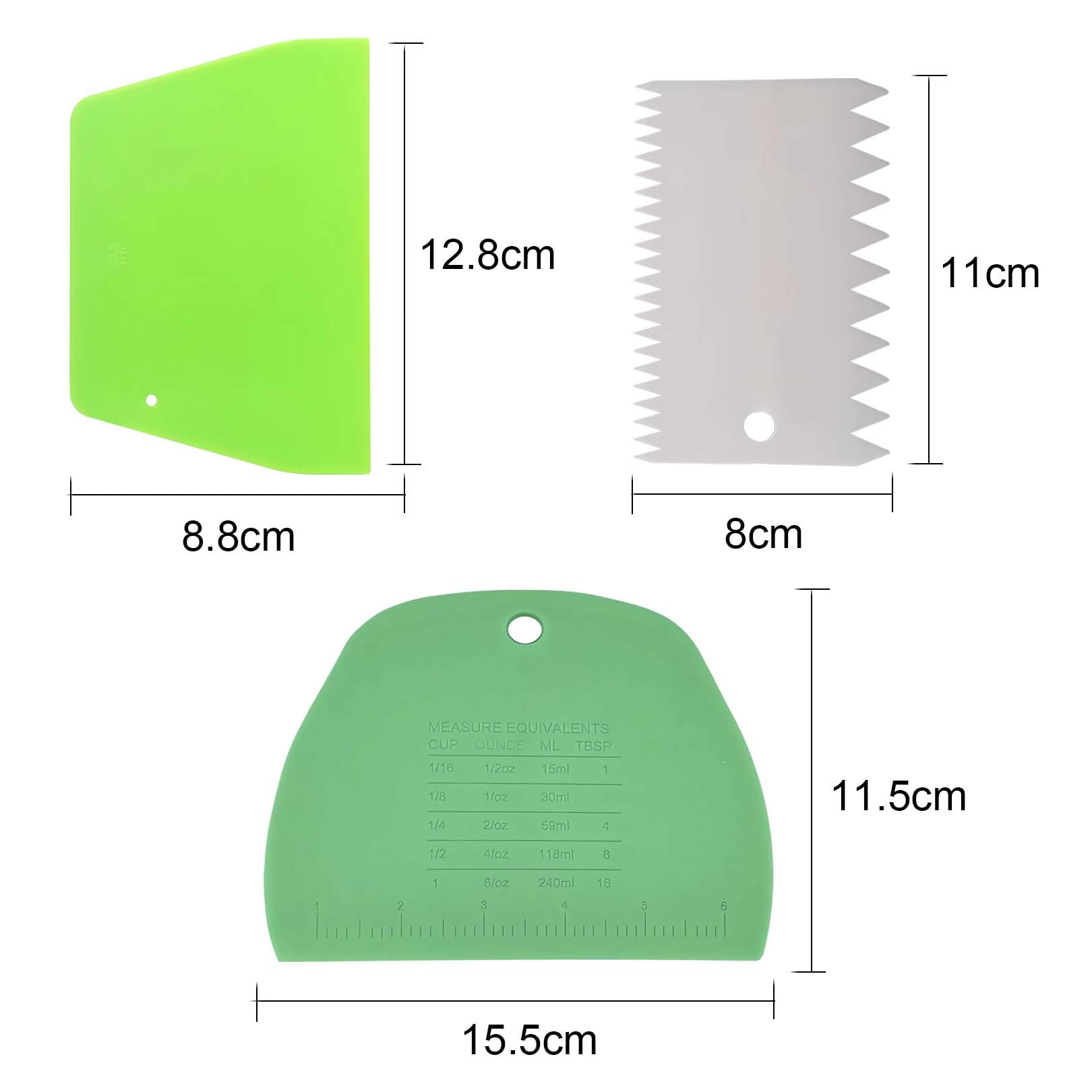 MMYQXI Dough Scraper Plastic Bench Scraper, Dough Scraper Tool Dough Cutter, Flexible Bench Scraper for Making Bread Pizza, 4 PCS