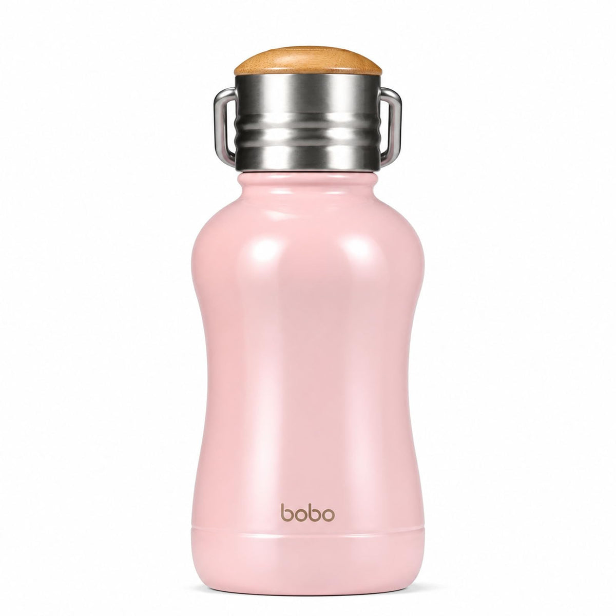 YOHKOH Mini Insulated Water Bottle With Bamboo Lid - 11.8oz Small Vacuum Insulated Water Bottle for Women Kids, 12 Hrs Hot & 24 Hrs Cold Stainless Steel Thermos Leak-Proof BPA-Free (11.8oz,White)