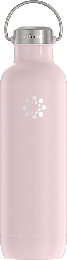 Lifefactory 32 oz Stainless Steel Sports Bottle with Straw Cap