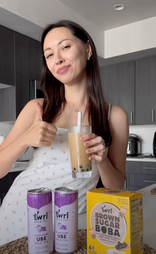 Twrl Brown Sugar Boba Bubble Tea Toppings - Taiwanese Boba Pearls, Cafe-Style Tapioca Milk Tea Topping, Instant - Perfect for Milk Tea and Coffee, Gluten-Free, Plant-Based - Pack of 6 Single Servings