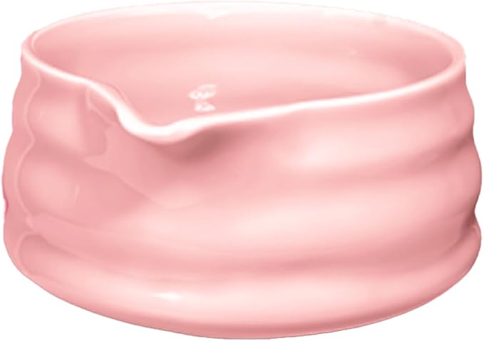 Cute Pink Matcha Bowl with Spout - Chawan - Ceramic Matcha Bowls - Japanese Traditional Macha Tea Bowl for Mixing - Matcha Cup - Matcha Accessories - More Durable than Glass