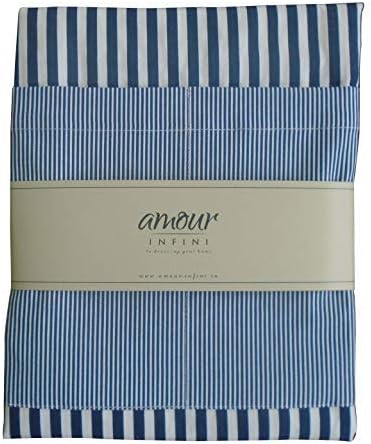 AMOUR INFINI Cotton Aprons for Women with Pockets Adjustable Strap and Waist Ties Washable Printed Aprons for Baking, Cooking, Gardening (27.5 x 33 Inches - Blue)