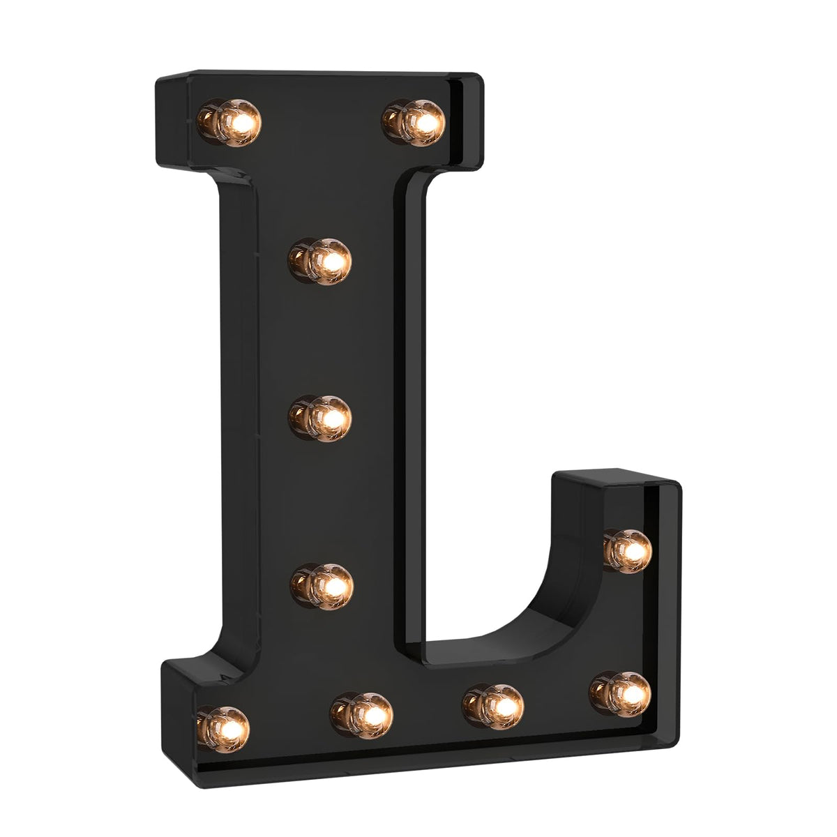 Foaky LED Letter Lights Sign Marquee Light Up Letters Sign for Night Light Wedding/Birthday Party Battery Powered Christmas Lamp Home Bar Decoration(L)