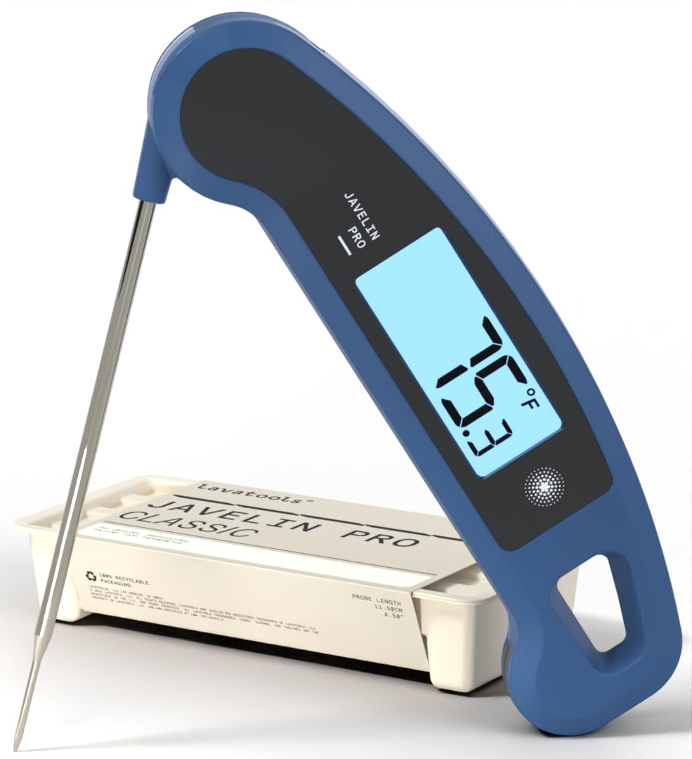 Lavatools Javelin® PRO Classic Ultra-Fast 2-Second Professional Digital Instant Read Meat Thermometer for Grill and Cooking, Auto-Rotating Backlit Display, IP65 Water Resistant, NSF Certified – Sesame