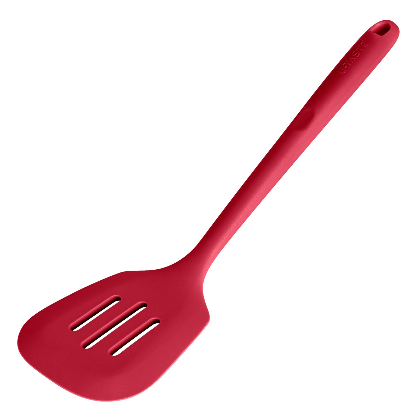 U-Taste Silicone Turner Slotted Spatula, 13.6" Long/3.7" Wide, Red