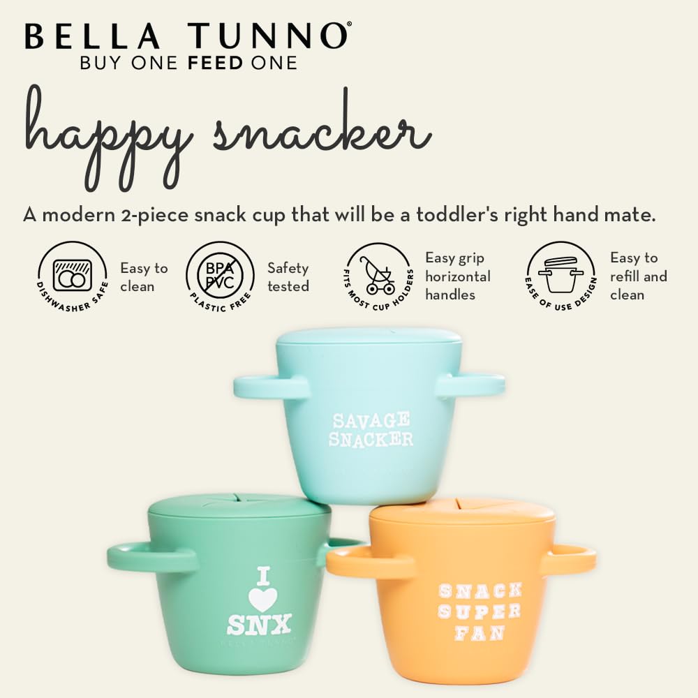 Bella Tunno Snack Cups for Toddlers, Silicone Spill Proof Food Container with Lid, Babies & Kids 6-12 Months, Little Miss Mess