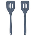 Silicone Slotted Turner Set – 2-Piece Set of Turner Spatulas for Eggs and Pancakes – Kitchen Tools and Accessories with Comfortable Handles, Heat-Resistant Utensils for Cooking & Baking – Blue