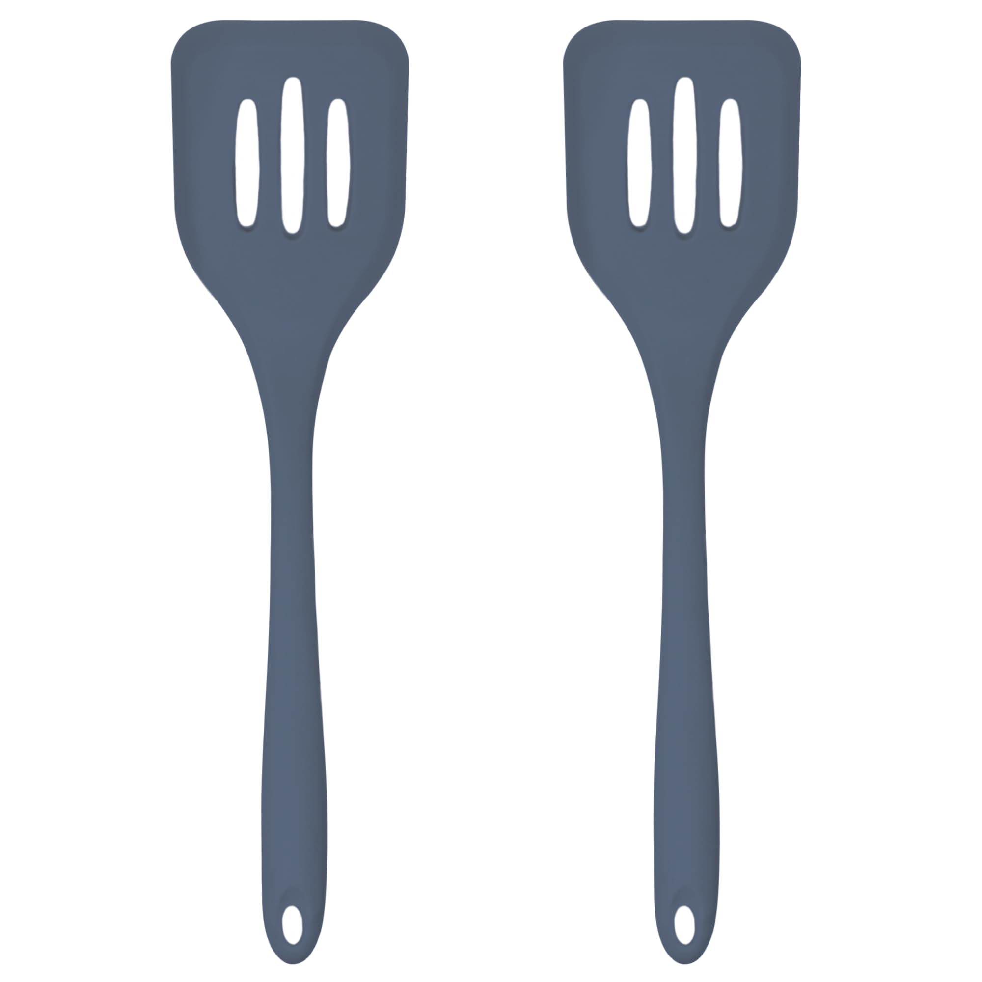 Silicone Slotted Turner Set – 2-Piece Set of Turner Spatulas for Eggs and Pancakes – Kitchen Tools and Accessories with Comfortable Handles, Heat-Resistant Utensils for Cooking & Baking – Blue