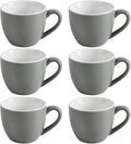 homEdge Mini Procelain Espresso Cup, 3 Ounces / 90 ml Tiny Coffee Mugs Demitasse for Espresso, Tea- Set of 6, Dark Gray