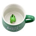 Szoyeay Green Dinosaur Ceramic Cup Hidden 3D Animal Inside Mug,12 oz Cute Cartoon Handmade Figurine Mugs,Christmas Birthday Surprise for Friends Family or Kids (Green Dinosaur)