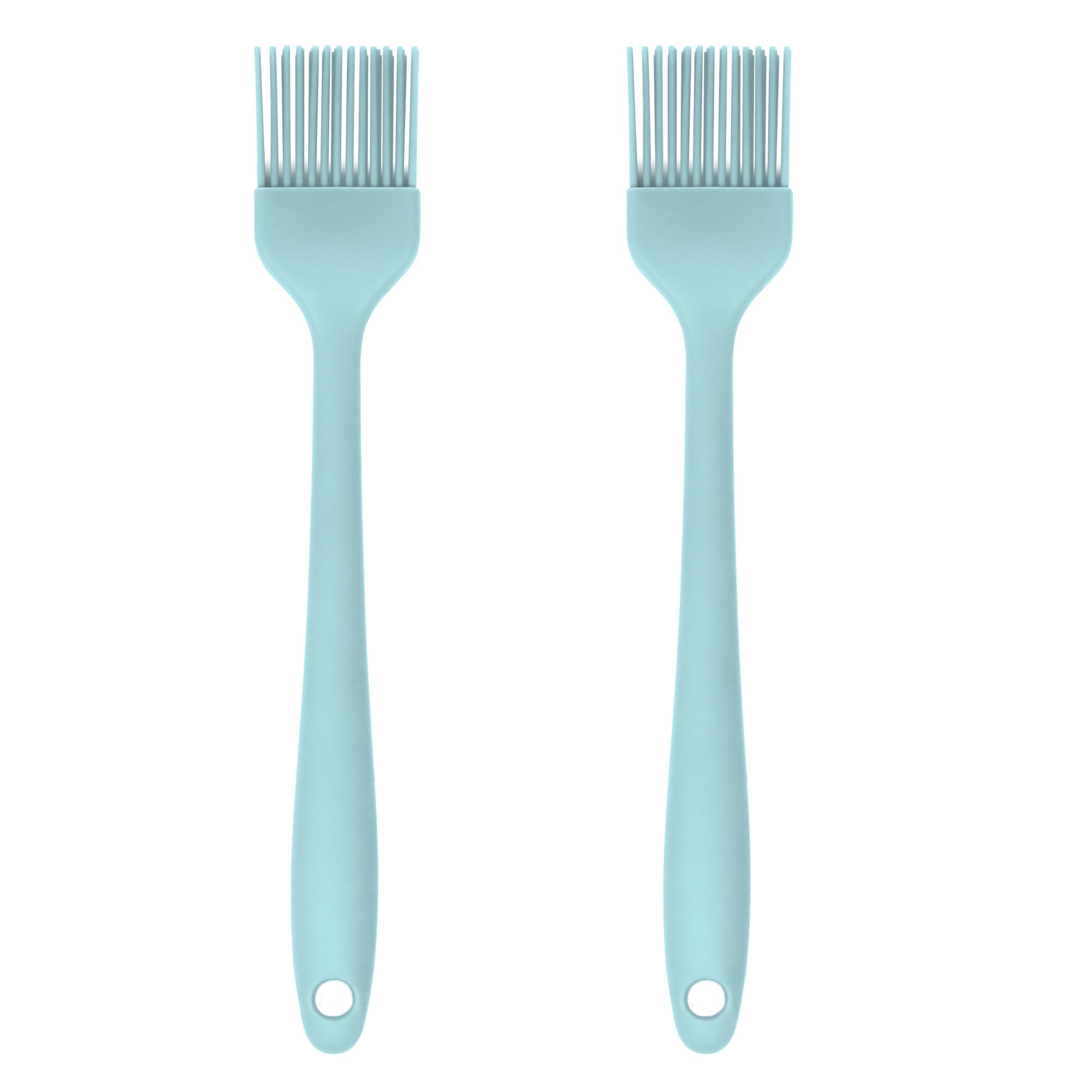 Silicone Pastry Brush Set – 2-Piece Set of Basting Brushes for Cuisine and BBQ – Kitchen Tools and Accessories with Comfortable Handles, Heat-Resistant Utensils for Cooking & Baking – Pastel Blue