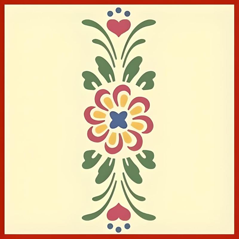 Rosemaling Pattern 3 & 4 Mini Stencils - Reusable Mylar Templates for DIY Crafts, Wood Signs, Walls & Fabric - Nordic Folk Art Painting & Scandinavian Designs - The Artful Stencil