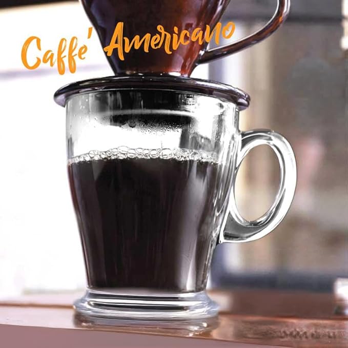 LEMONSODA Clear Large Glass Coffee Mug with Handles for Hot Beverages, Clear Mugs for Espresso, Tea, Cappucino, Latte, Juice (8.75 oz, 10.5 oz, 12 oz) (12 oz, Set of 6)
