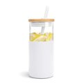Tronco 16 oz Glass Tumbler with Lids and Straws, Reusable Iced Coffee Cups