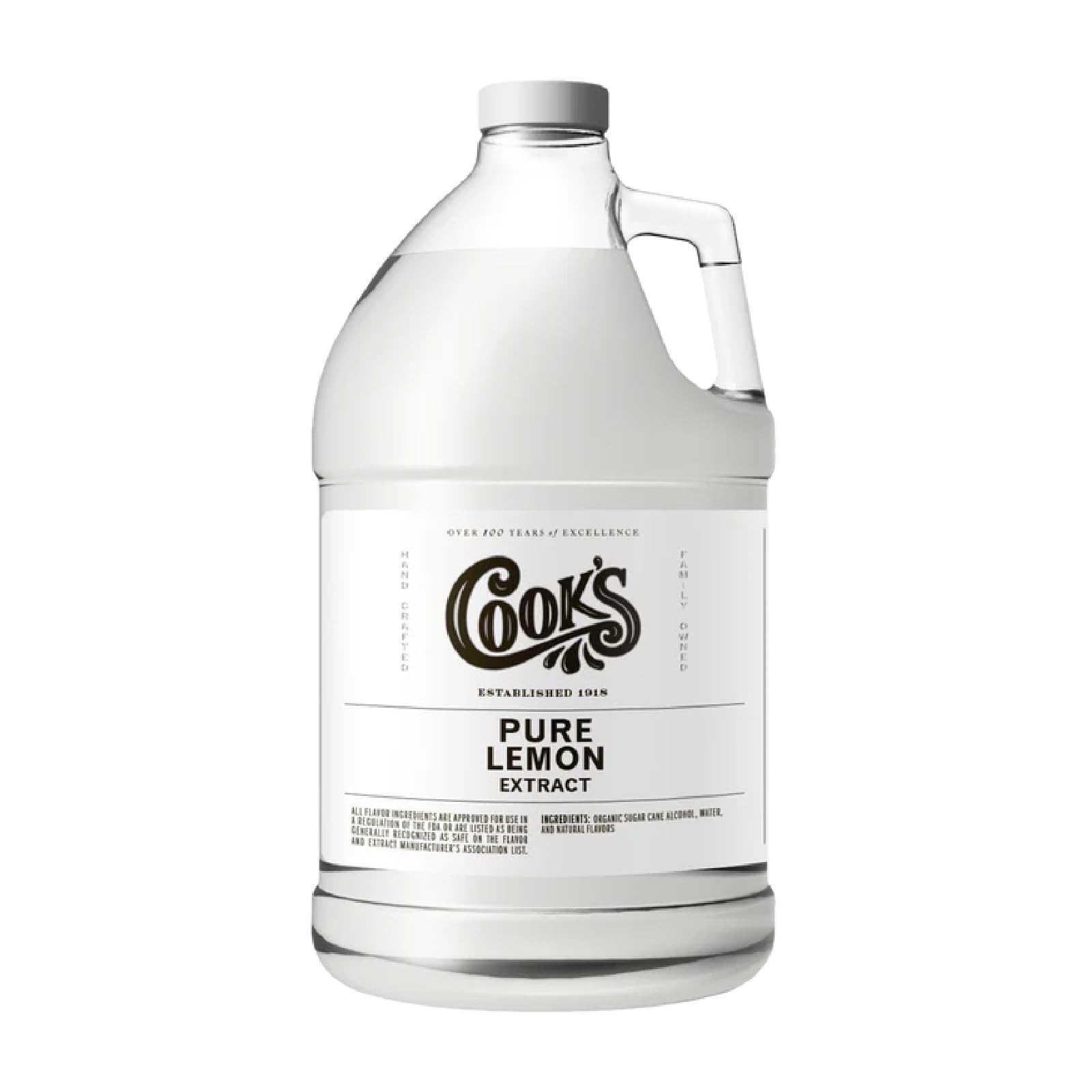 Cook's Pure Lemon Extract, Cold-Pressed, 128 oz (1 Gallon)