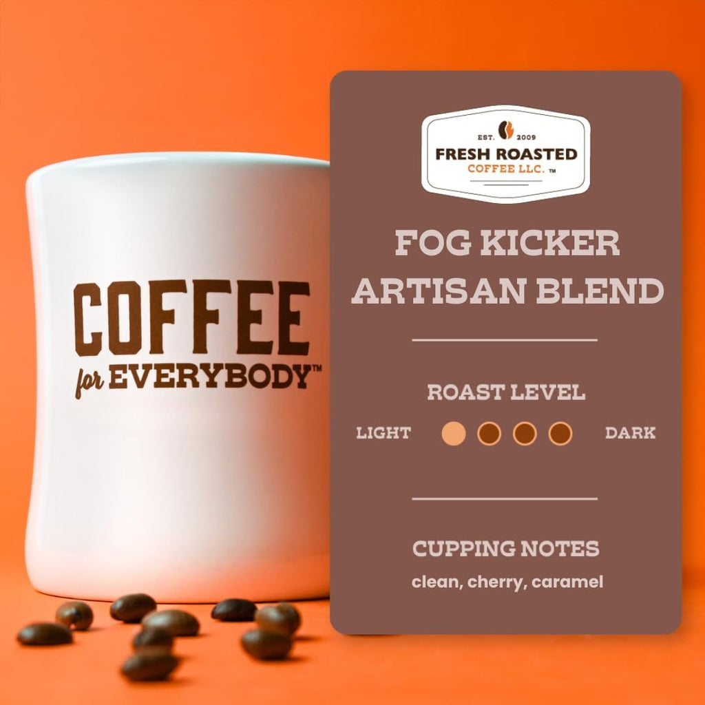 Fresh Roasted Coffee, Fog Kicker Drip Ground Coffee, Light Roast, Kosher, 5 lb (80 oz)