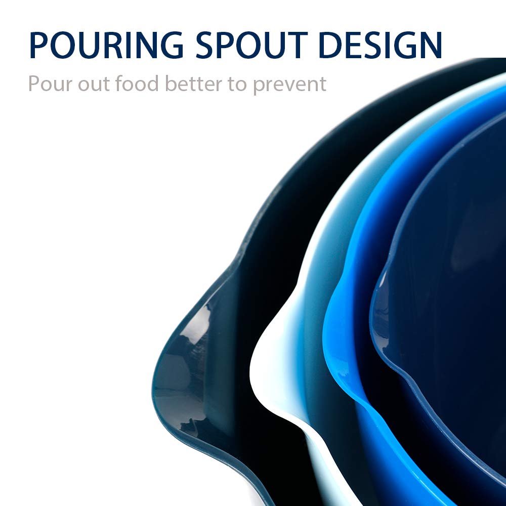 BoxedHome Classic Mixing Bowls Set of 4, BPA Free Plastic, Microwave Safe