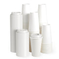 JOLLY PARTY 100 Pack 20 oz Disposable Paper Coffee Cups with Lids