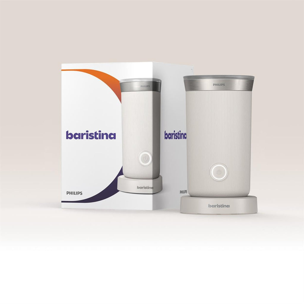 Philips Baristina Milk Frother - Foam milk perfectly. Hot and Cold. Dairy and Non-Dairy. Easy to Clean. for Philips Baristina Espresso Machines. Milky White (BAR311/00)