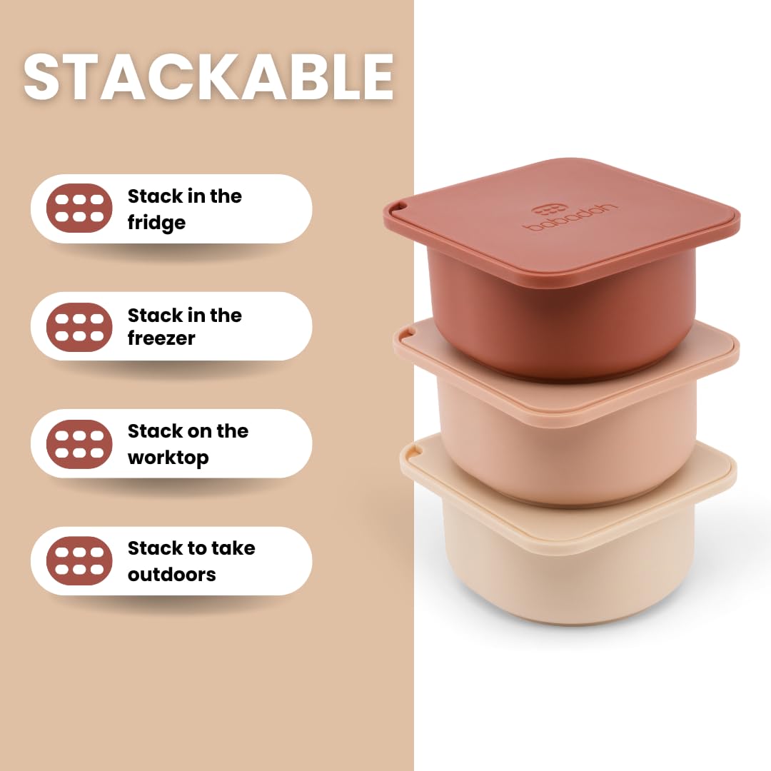 Babadoh Pizza Dough Proofing Silicone Containers with Lids | Pizza Making Accessories | Set of 6 | Multi Spice (2 Sesame, 2 Scallop, 2 Nduja) | Original Size (make 12" Pizzas)