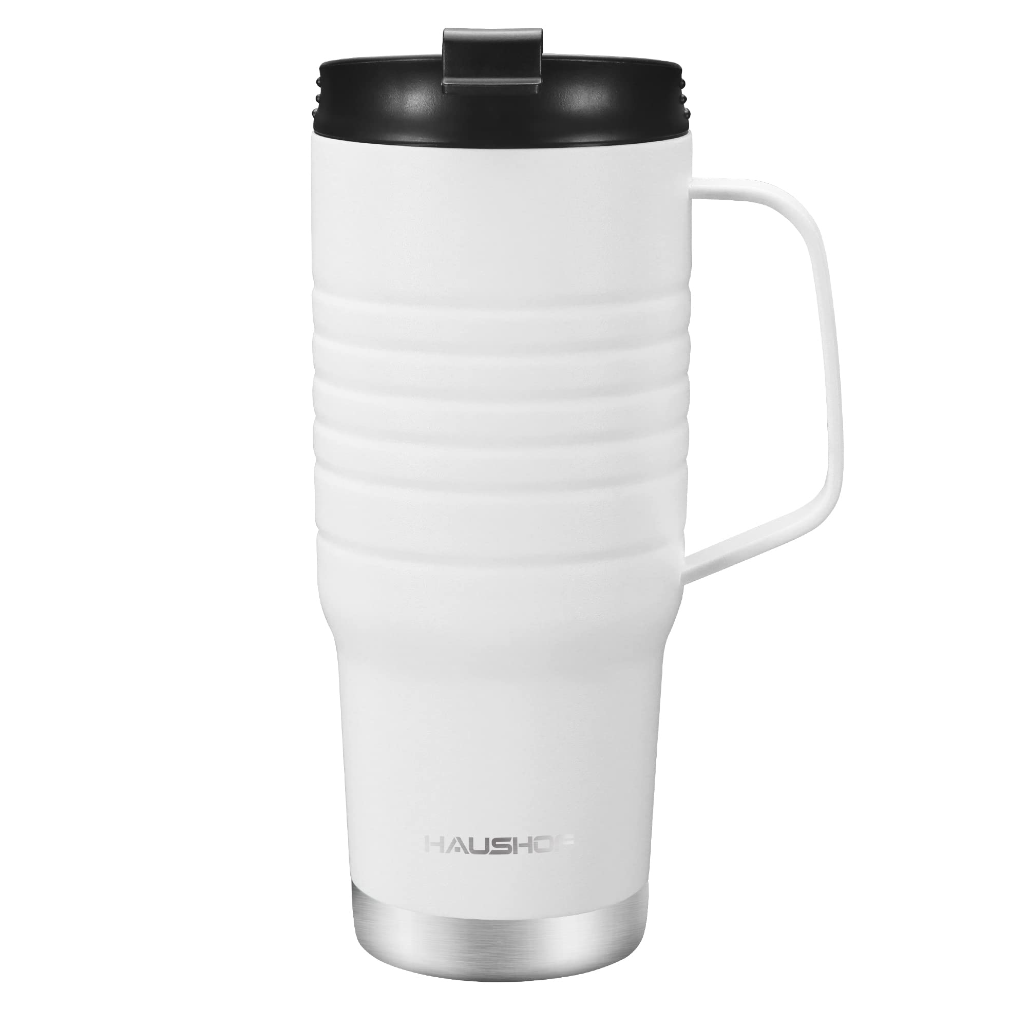 HAUSHOF 24 oz Travel Mug with Handle, Stainless Steel Vacuum Insulated Coffee Mug, Double Wall Travel Mugs with Leakproof Lid, BPA Free