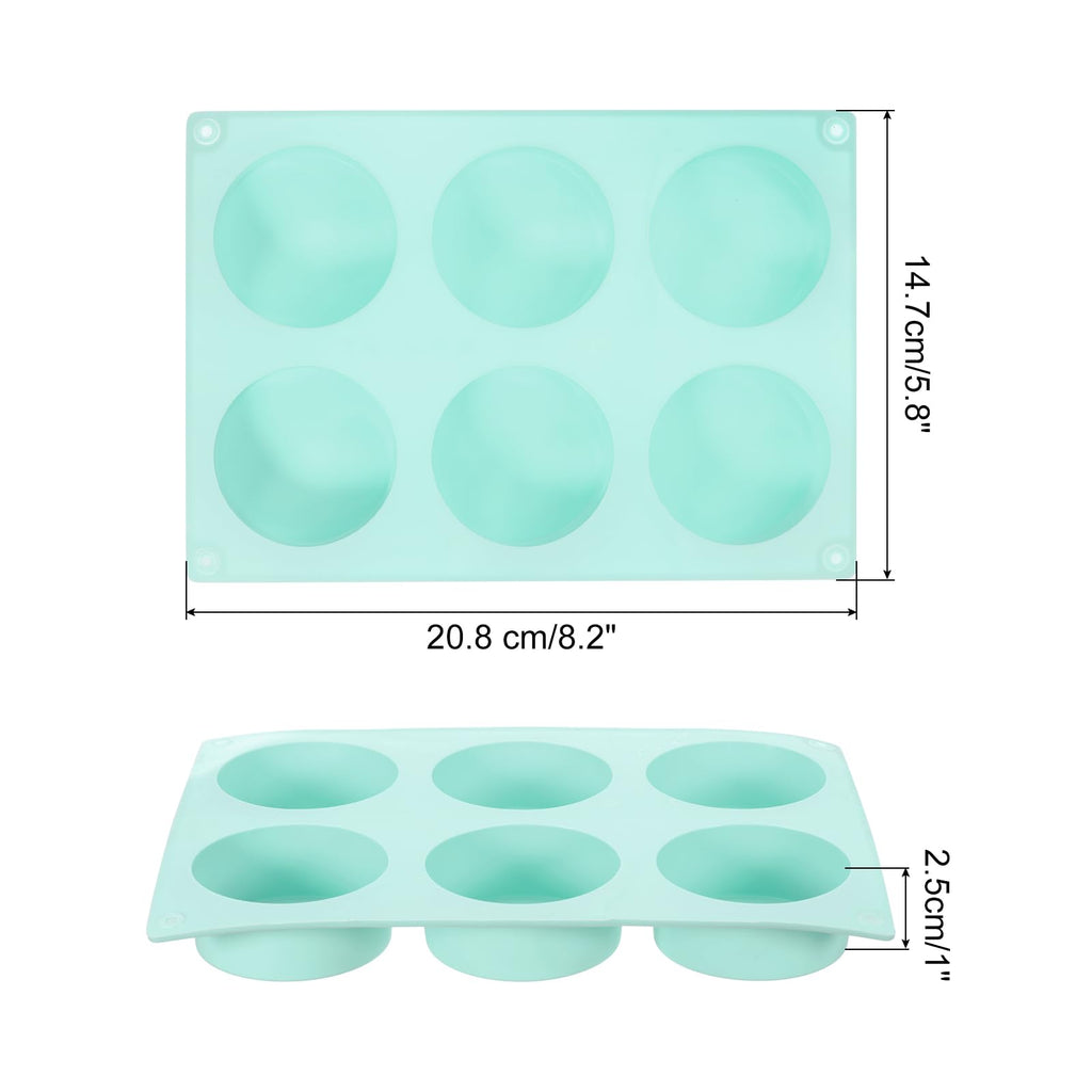uxcell 4pcs Silicone Muffins Pan, 6 Cup Silicone Cupcake Pan Nonstick Baking Tray for Muffins, Cupcakes, Dishwasher Safe, Green