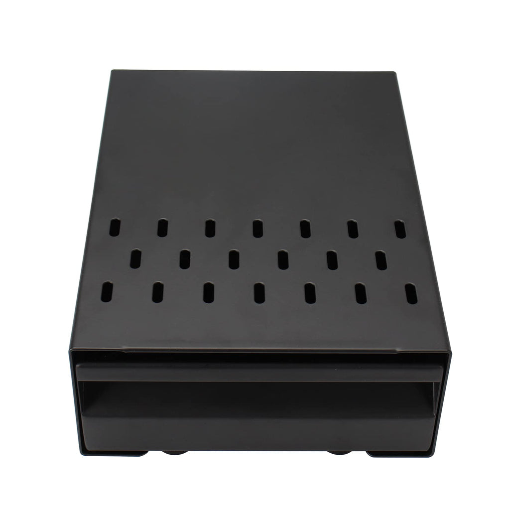 DIBTSA Espresso Knock Box Drawer, Stainless Steel Coffee Ground Container with Removable Rubber Knocking Bar, 9.84 x 7.08 x 3.34 inch (Black)