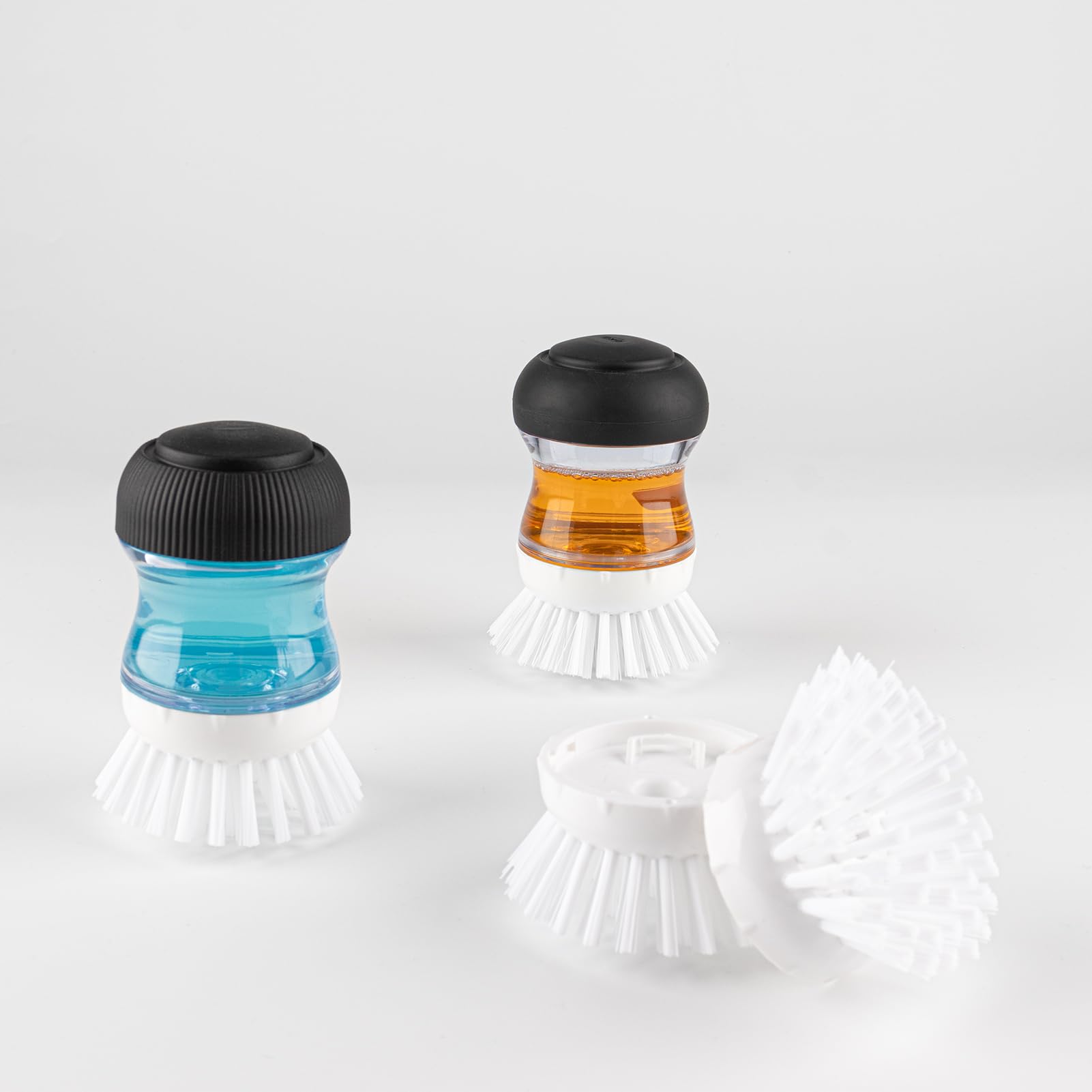 OYV Soap Dispensing Palm Brush Refills, 4-Pack Replacement Heads, White