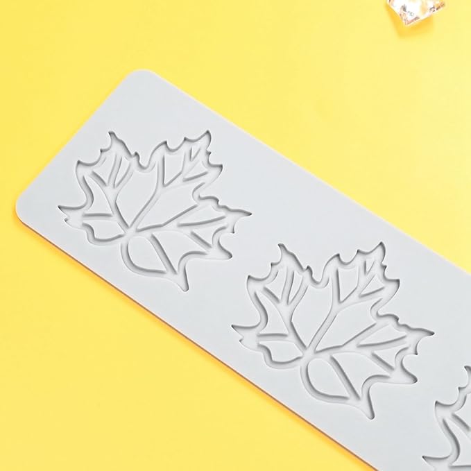 TUKE Hollow Out Maple Leaves Lace Silicone Impressing Mold Mat Fondant Cake Sugar Mould Cooking Tools Decorating Tools Diy Moulds (H_ Maple Leaves)