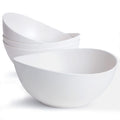 ECOHAGOU 9.6'' Serving Bowls, 84oz Bamboo Fiber Salad Bowl Set of 4, Deep Serving Bowls Set, Large Oval Individual Bowls for Eating Salad/Pasta/Cereal/Pho, Ideal for Home & Restaurant (Matte White)
