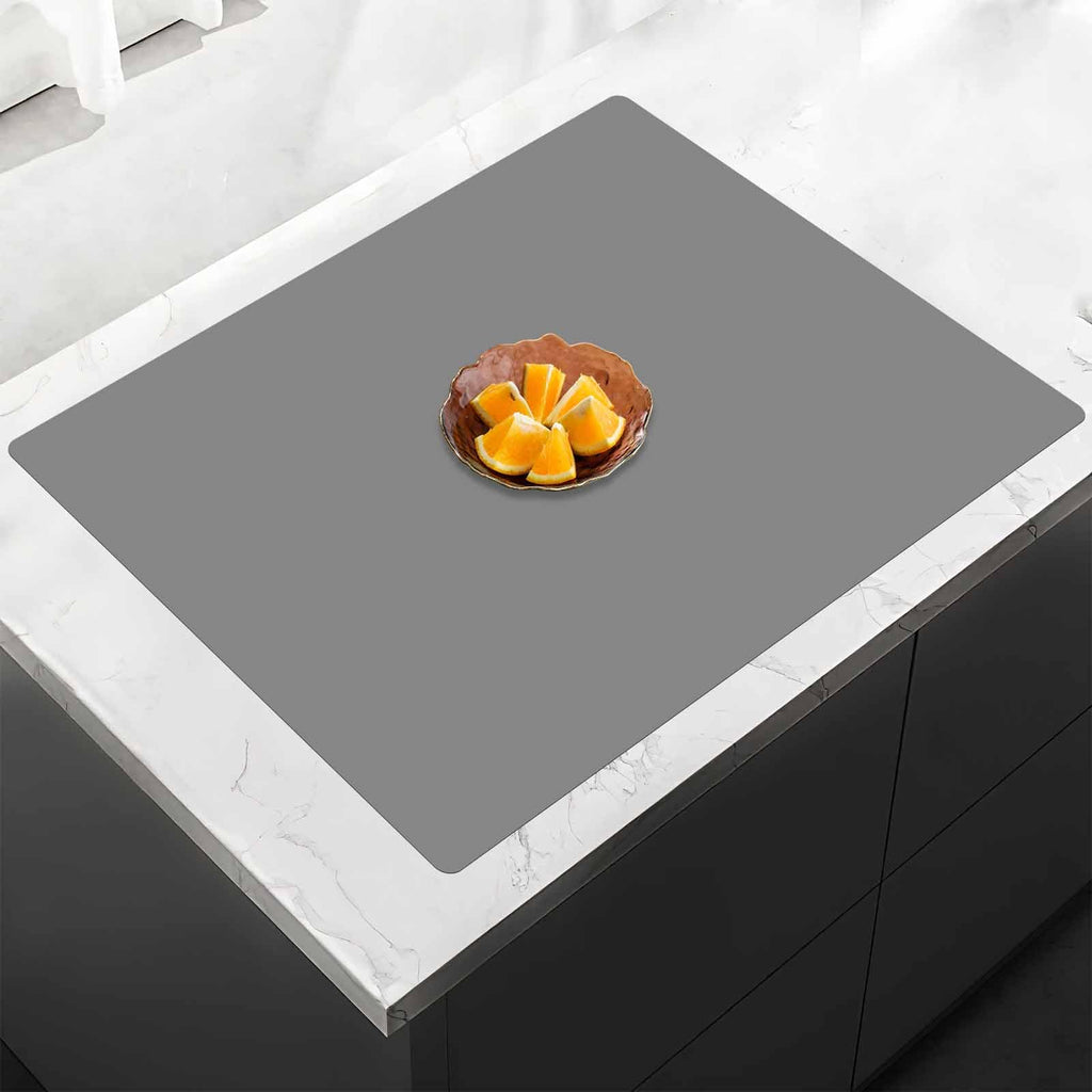 24"x32"(60cmx80cm) Silicone Mat for Kitchen Counter, Heat Resistant Non-Slip Countertop Protector, Waterproof Silicone Craft Mat for Kitchen Island, Black