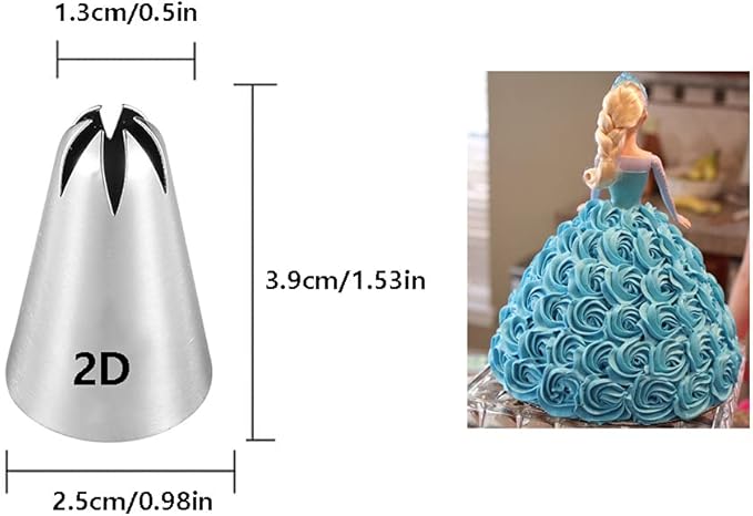 Large Piping Tips Set,Icing Tips with 1M Open Star Decorating Tip,2D Drop Flower Frosting Tip,1A Round Pastry Tip and 895 Basketweave Piping Tip for Cake Cupcake Decorating,4 Pcs