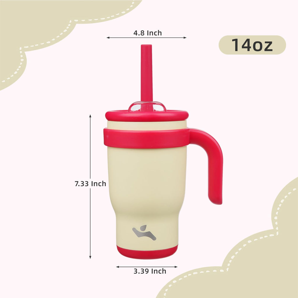 Konokyo 14 oz Tumbler with Handle and Straw, Insulated Travel Mug