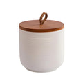 Food Storage Jar Strong Ceramic Canisters with Airtight Wooden Lid 9 oz