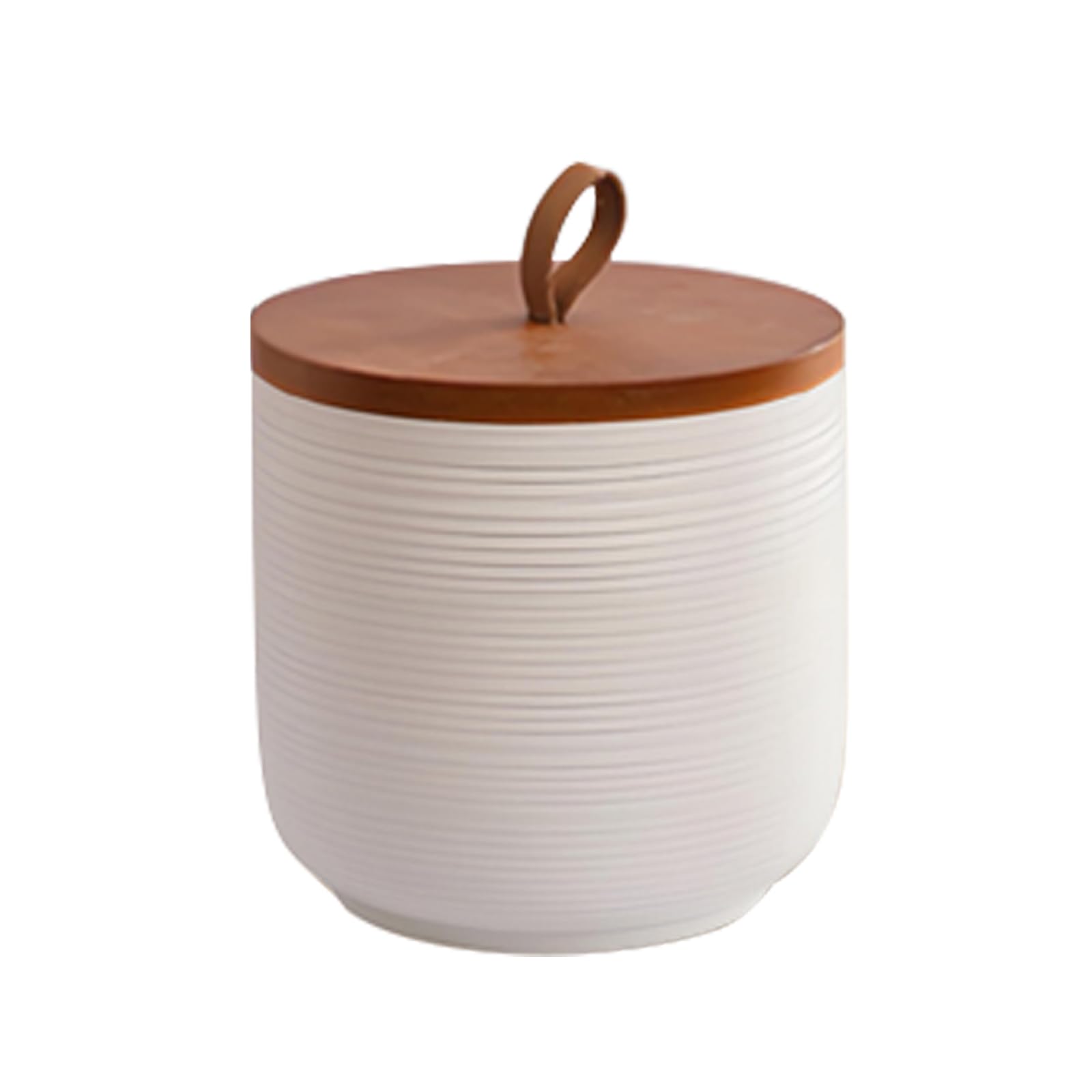 Food Storage Jar Strong Ceramic Canisters with Airtight Wooden Lid 9 oz