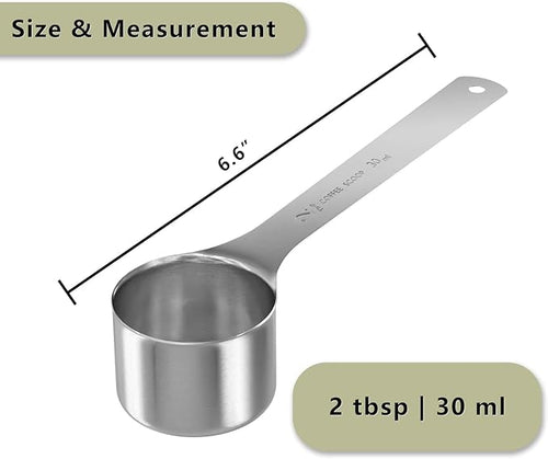 1PCS Coffee Scoop, 2Tbsp(30ml) Stainless Steel Measuring Spoon