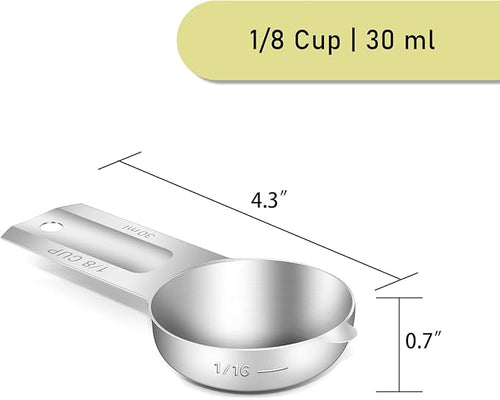 1PCS 1/8CUP(30ml, 1oz) Measuring Cup, 18/8 Stainless Steel Measure Scoop