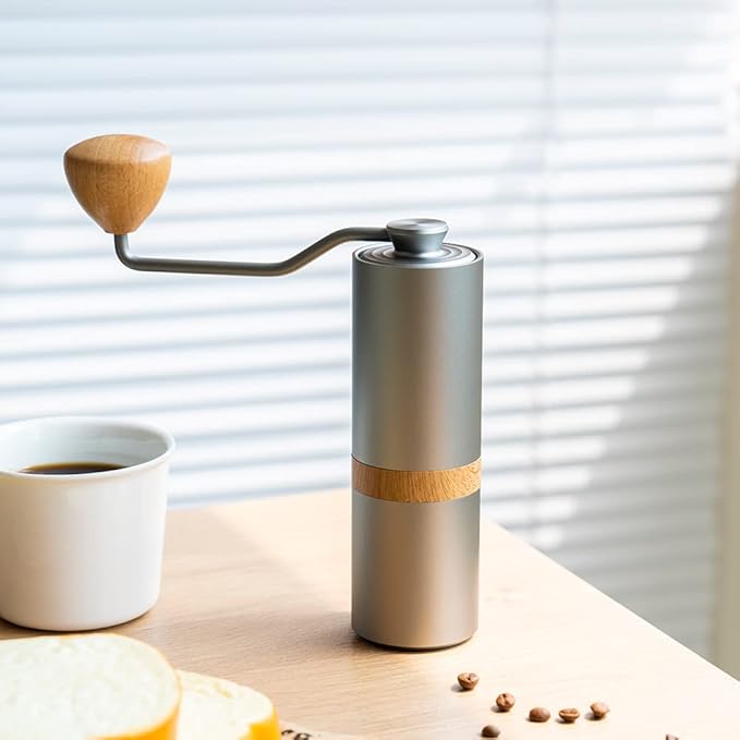 Manual Coffee Grinder Adjustable Setting，Portable Manual Grinder Conical Ceramic Burr Stainless Steel,Capacity 30g