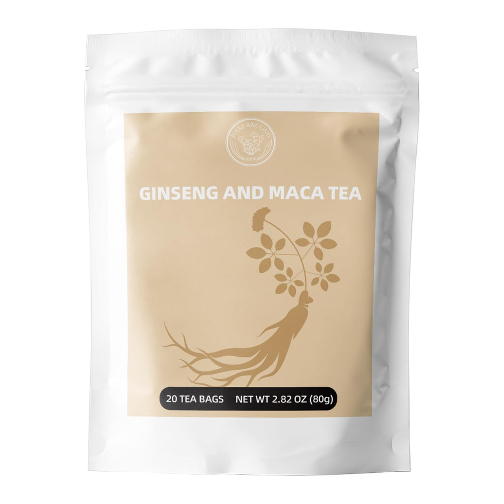 HANFANGLING Ginseng Maca Tea, Natural and Health, Caffeine-Free Herbal Tea,20 Tea Bags,1.41oz