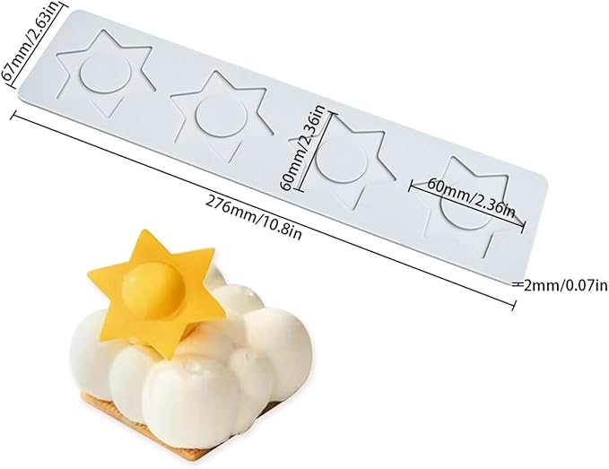 TUKE Star Lace Mat Silicone Mold For Chocolate Epoxy Resin Cake Topper Sugar Craft Baking Cake Lace Decoration Tool DIY Wedding (G_ Star)