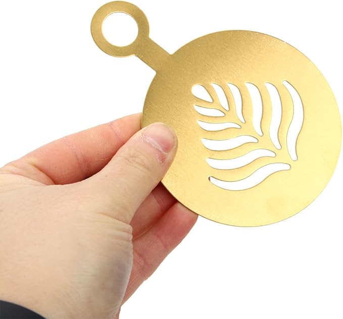 4Pcs Stainless Steel Coffee Stencils for Latte Art Easy to Clean Cappuccino Templates Milk Spray Tools for Home Decorating