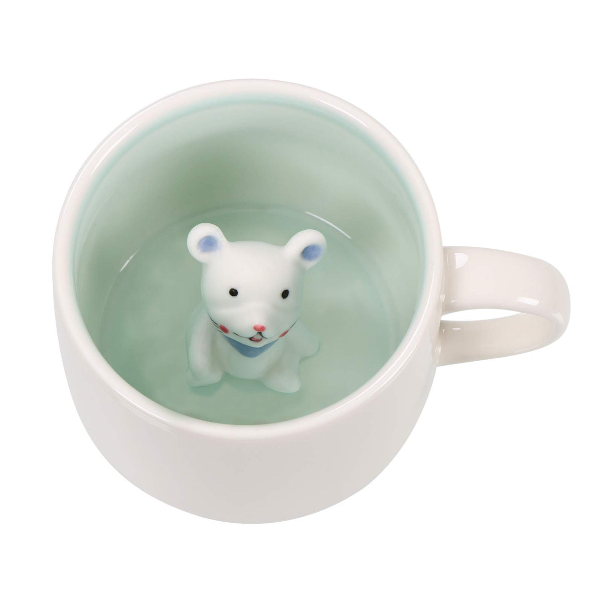 Szoyeay Alpaca Ceramic Cup Hidden 3D Animal Inside Mug (Alpaca)